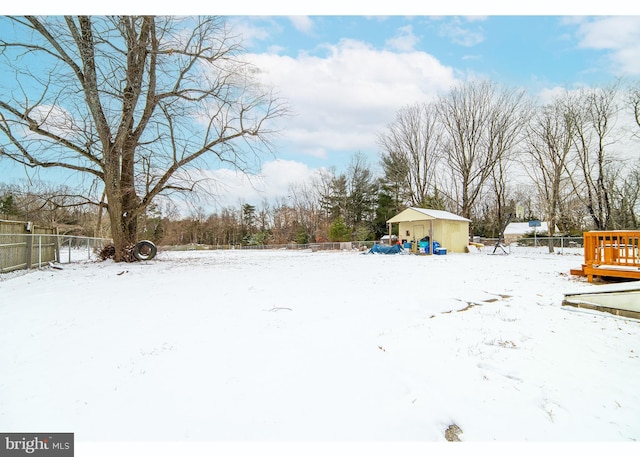 view of snowy yard