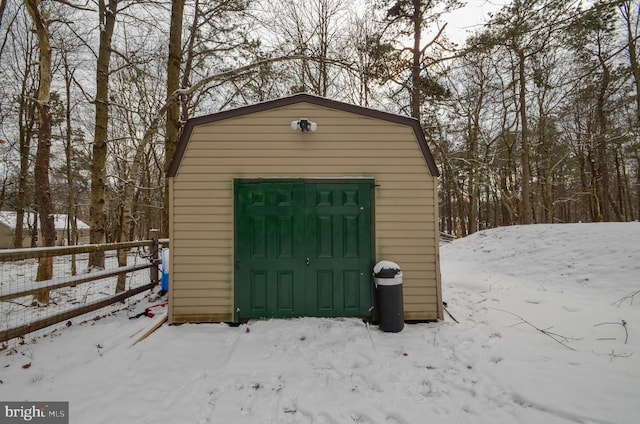 view of snow covered structure