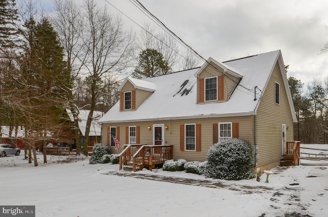 view of new england style home