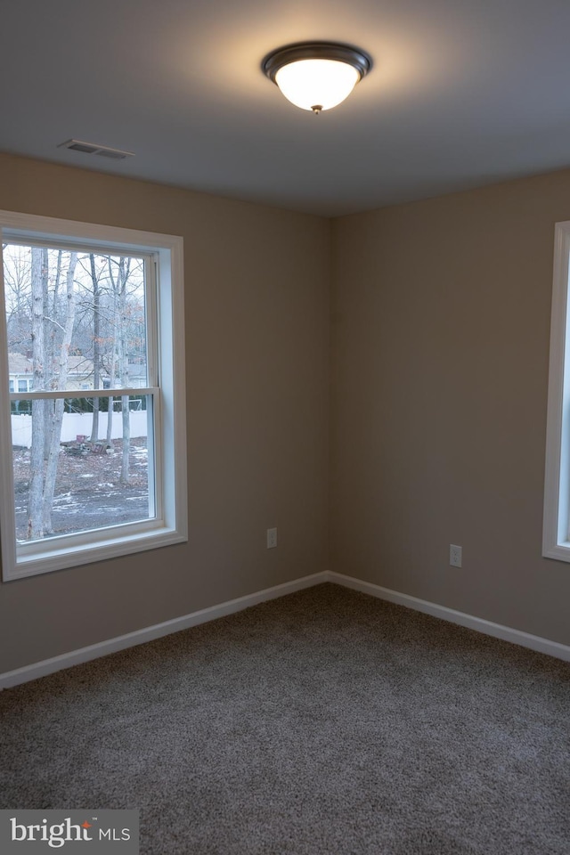 view of carpeted spare room