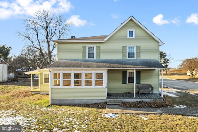 exterior space with covered porch