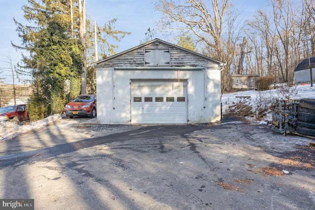 view of garage