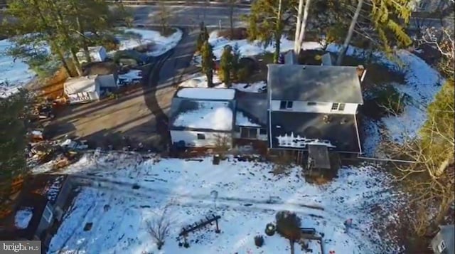 view of snowy aerial view