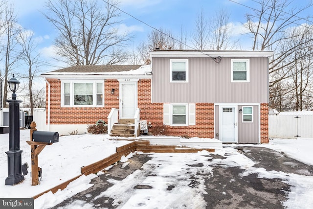 view of split level home