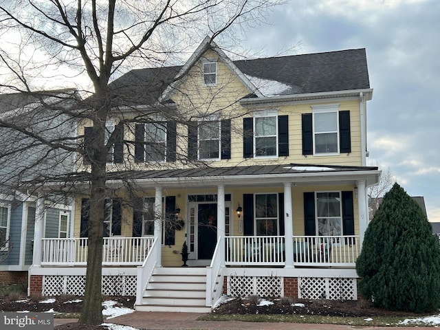 view of front of home featuring a porch