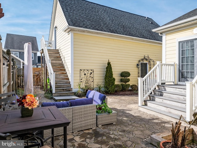 view of patio featuring outdoor lounge area