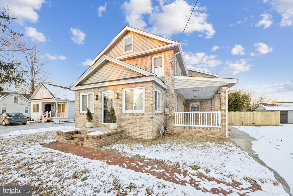 view of front of house with covered porch