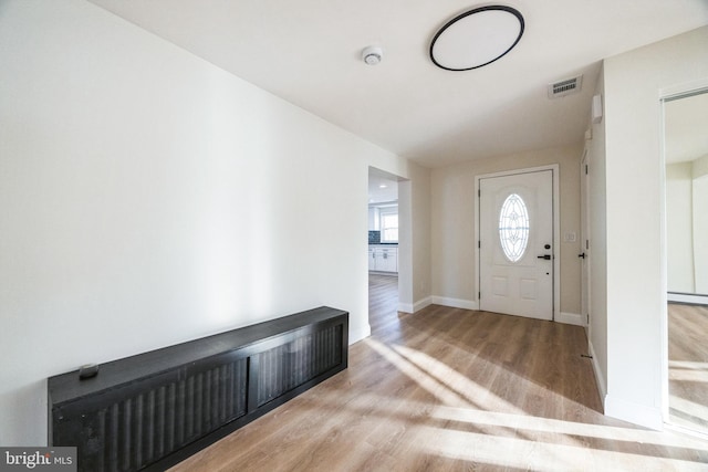 entrance foyer with light hardwood / wood-style flooring