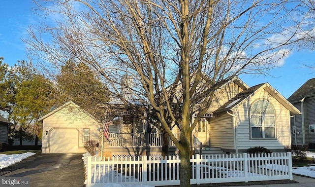 view of front facade with a garage