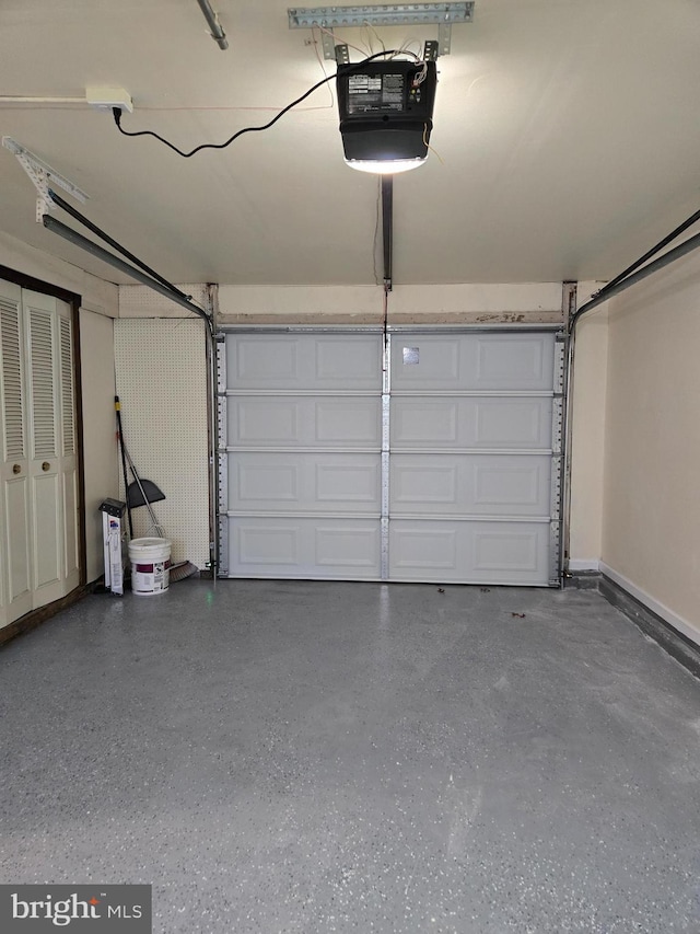 garage featuring a garage door opener