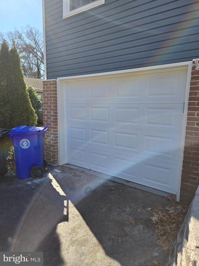 view of garage