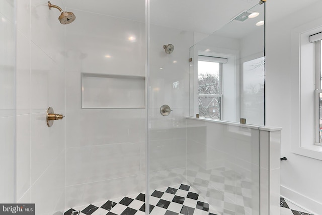 bathroom featuring an enclosed shower