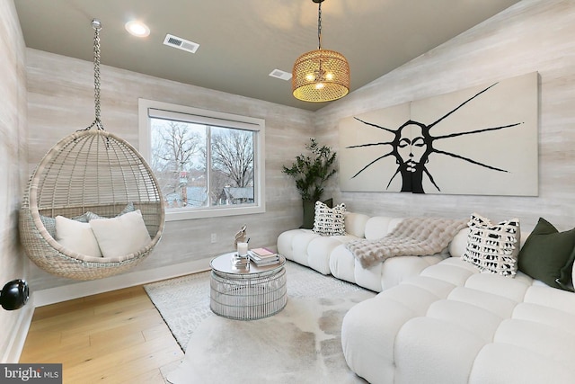 living room featuring wood-type flooring