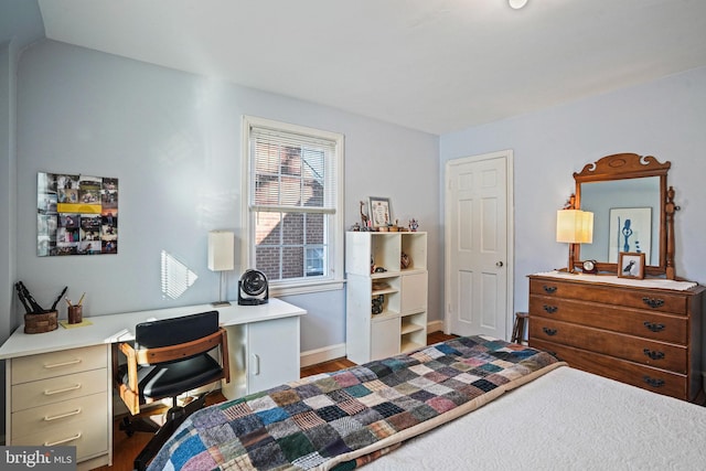 bedroom with hardwood / wood-style flooring