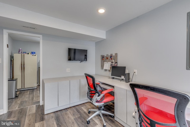 office featuring wood-type flooring