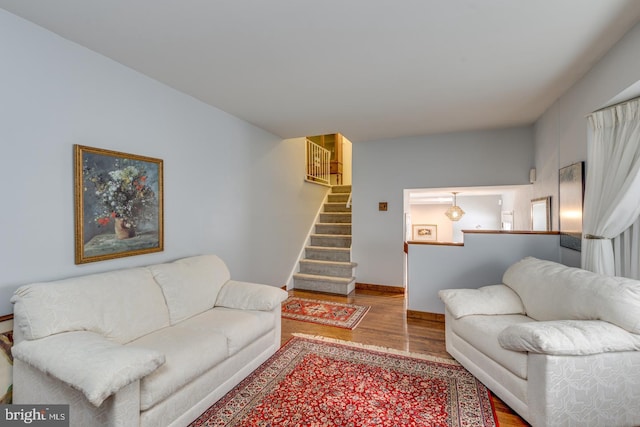 living room featuring hardwood / wood-style floors