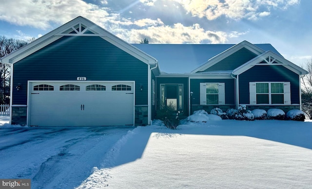 view of front of house with a garage