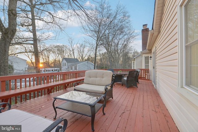 view of deck at dusk