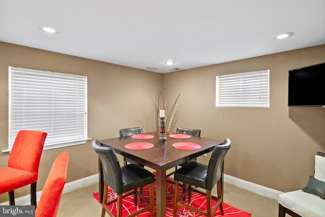 view of dining area