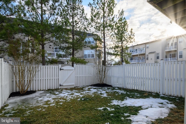 view of snowy yard