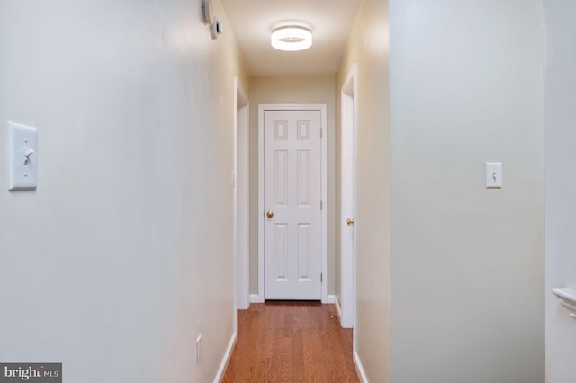 hallway featuring light wood-type flooring