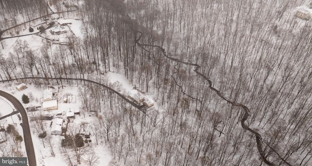 view of snowy aerial view