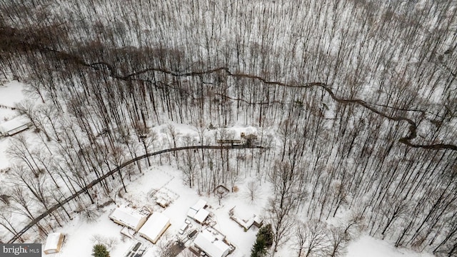 view of snowy aerial view