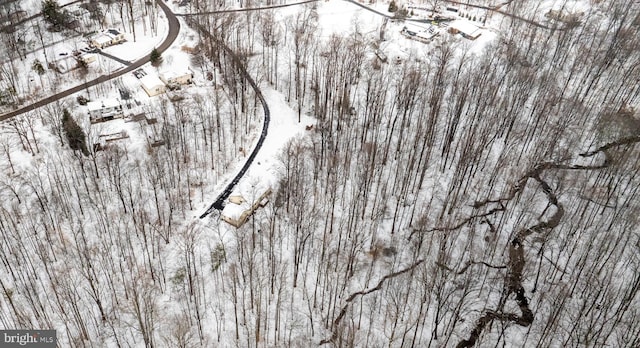 view of snowy aerial view