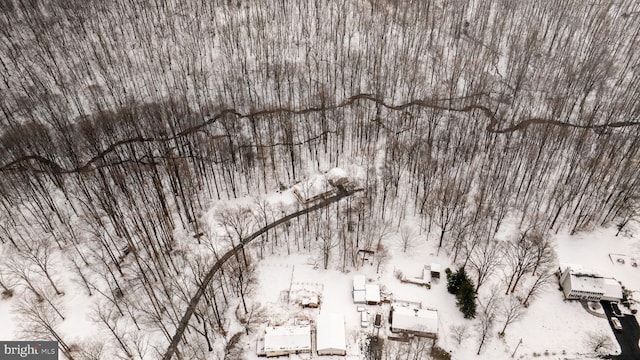 view of snowy aerial view