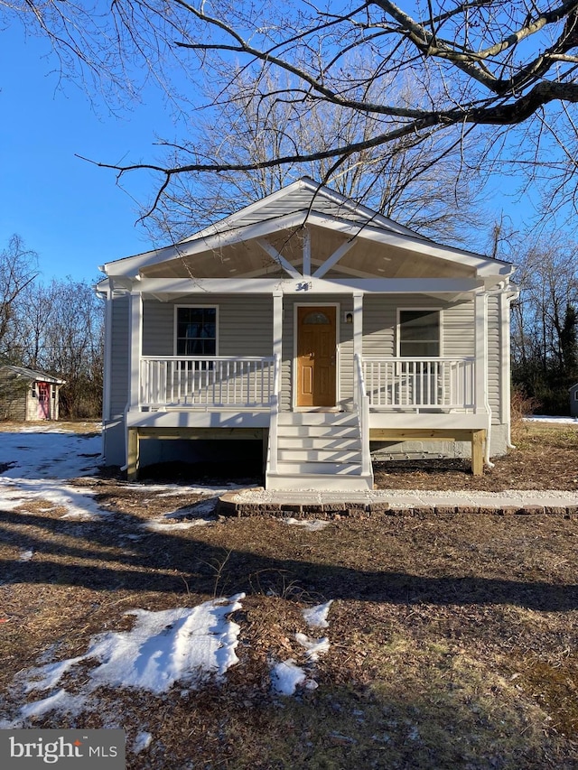 view of front of home with covered porch