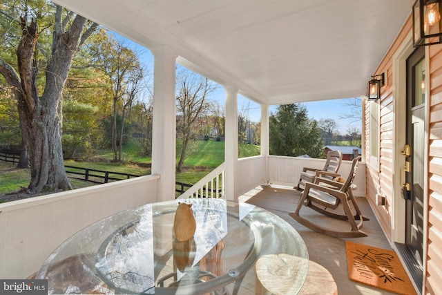 exterior space with covered porch