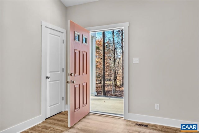 entryway featuring light hardwood / wood-style floors