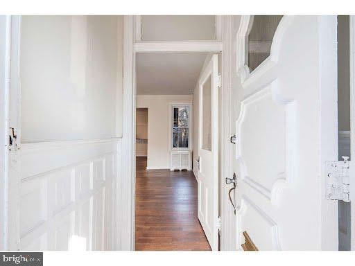 hall featuring dark hardwood / wood-style flooring