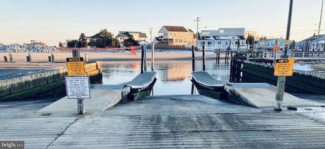 view of dock area