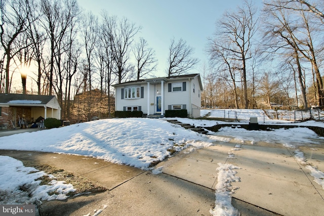 view of split foyer home