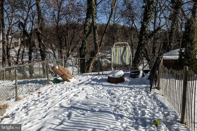 view of snowy yard