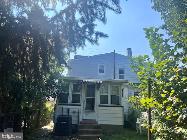 view of front facade with central AC unit