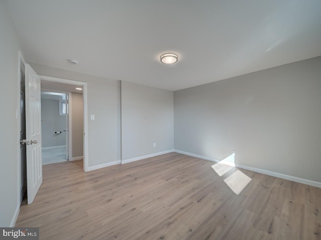 empty room featuring light wood-type flooring