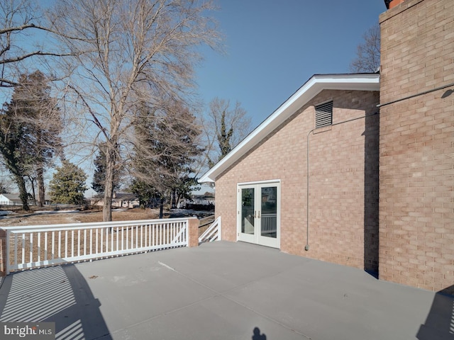 view of patio with french doors