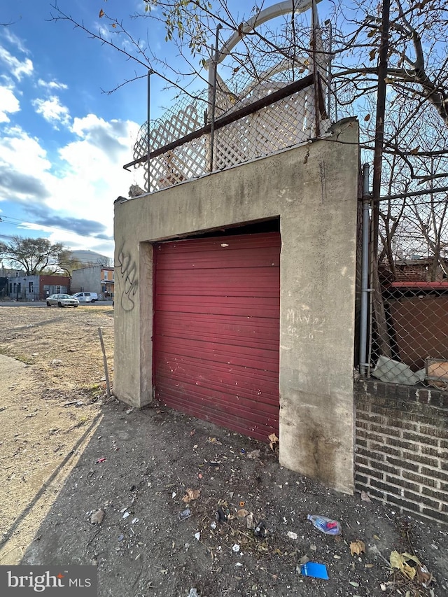 view of garage