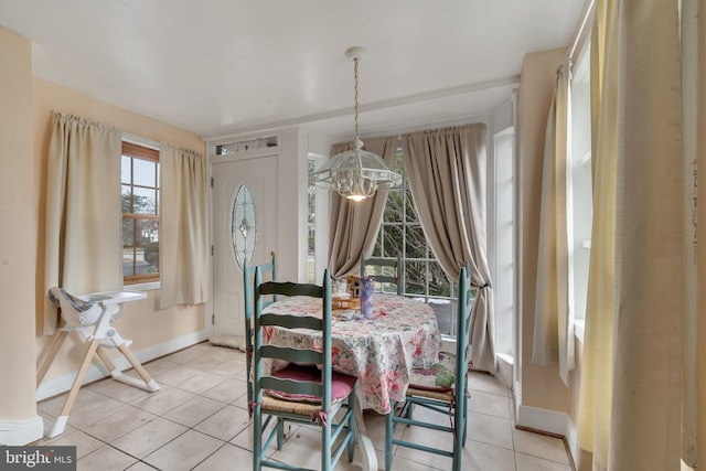 view of tiled dining area