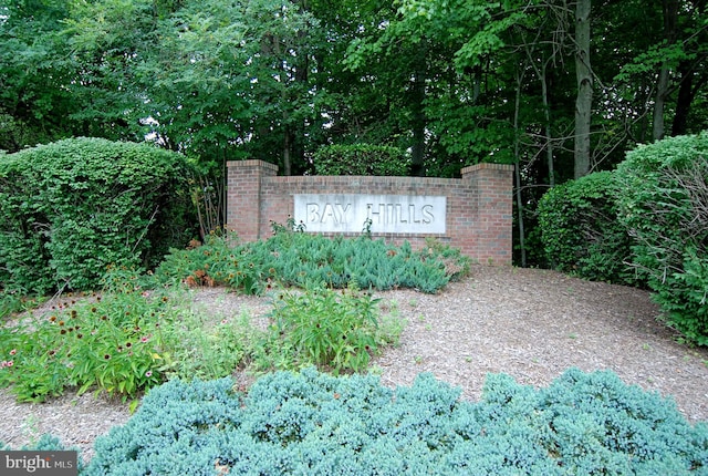 view of community sign