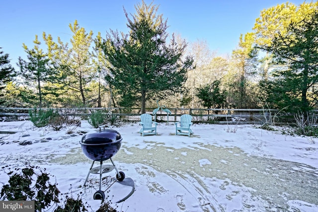 view of snowy yard