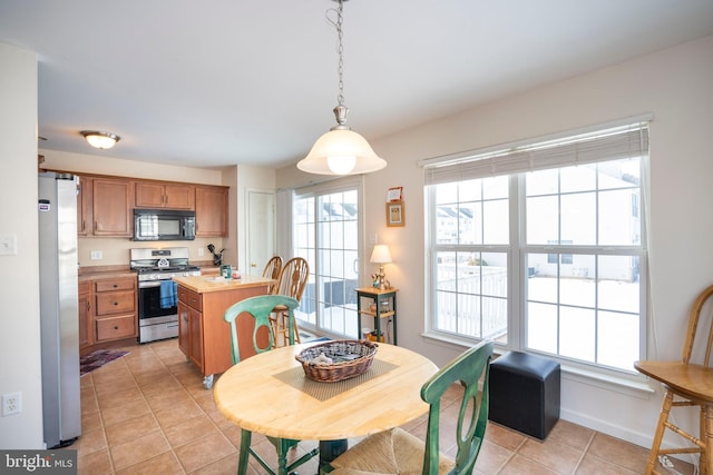 view of tiled dining area