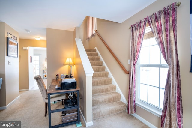 stairway with carpet