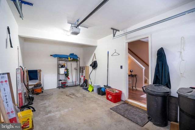 garage featuring a garage door opener