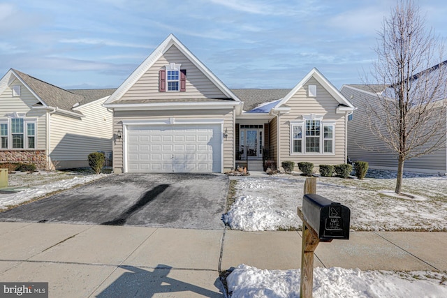 view of front facade with a garage