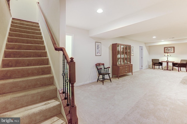 interior space featuring carpet flooring