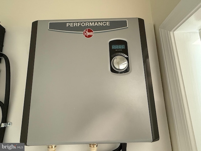 room details featuring tankless water heater