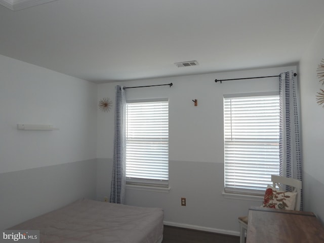 bedroom with multiple windows